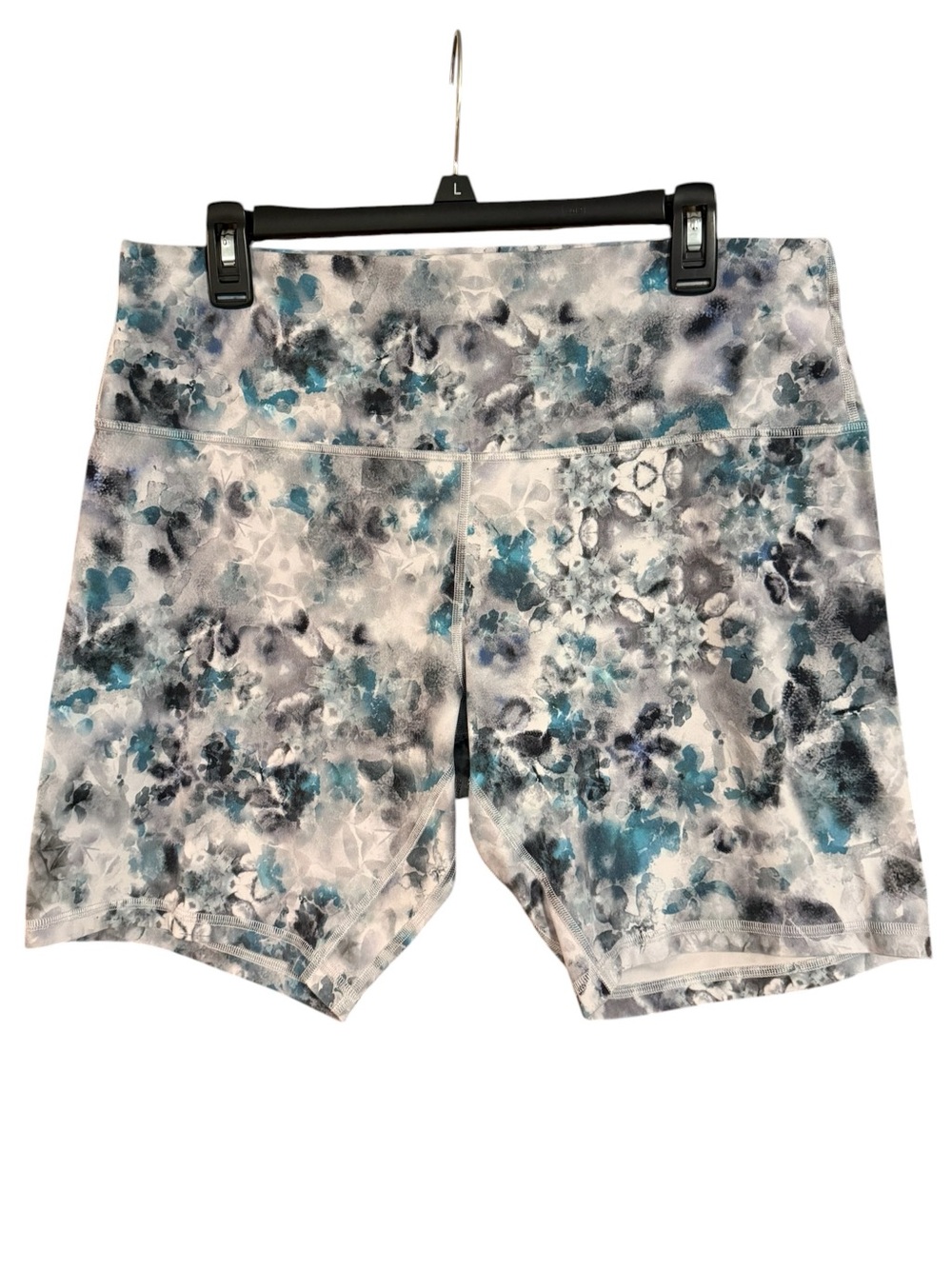 lululemon athletica Teal and Gray Abstract Bike Shorts